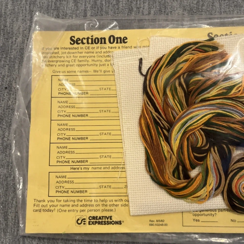 Creative Expressions Counted Cross Stitch Kit Leaves of Autumn 7820 80s New 8x10
